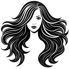 Long Hair Silhouette Vector