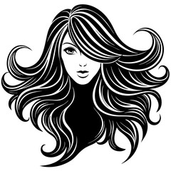 Long Hair Silhouette Vector