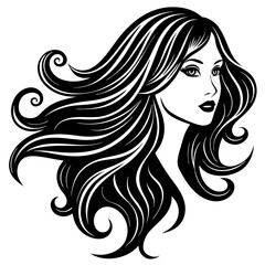 Long Hair Silhouette Vector
