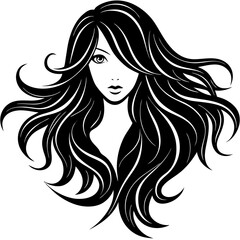Long Hair Silhouette Vector