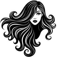 Long Hair Silhouette Vector