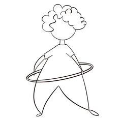 Illustration of a woman with a hoop doing sports.
