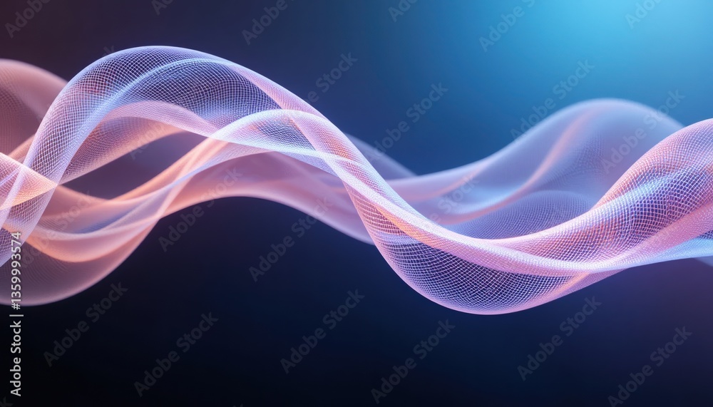 Poster dynamic wave patterns in digital art studio environment graphic visualization abstract design futuri
