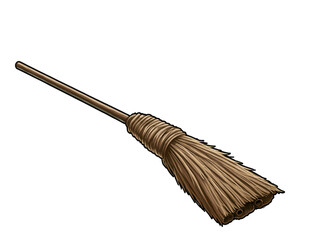 A timeless broomstick evokes tales of folklore and fantasy, conjuring images of witches, wizards, and mystical adventures in enchanted realms of imagination