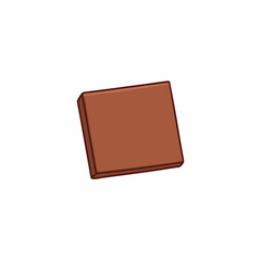 a minimalist vector illustration of a single chocolate square