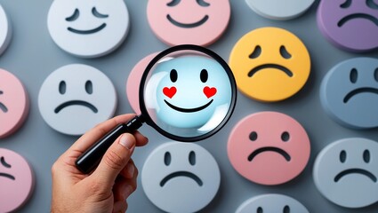 Obraz premium Searching for positivity in customer feedback expressions