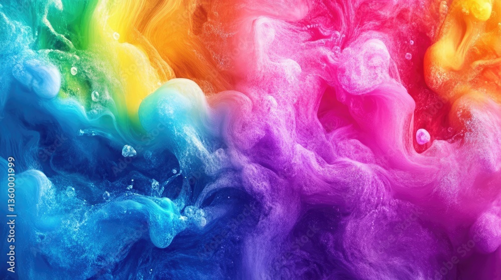 Poster vibrant abstract swirl of colorful hues blending seamlessly, creating a dynamic and lively backgroun