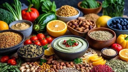 Vibrant plant-based vegan foods for healthy living