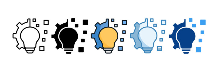 Digital Transformation Icon Set Multiple Style Collection
