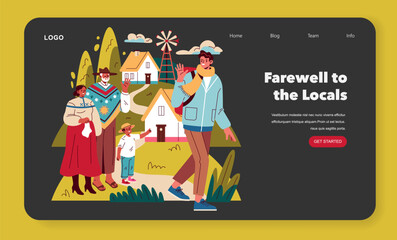 Fototapeta premium Slow Travel. Flat Vector Illustration