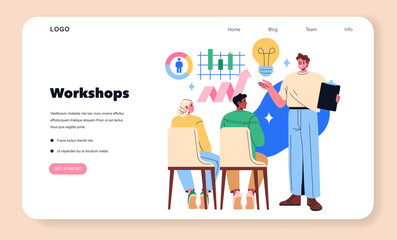 Workshops. Flat Vector Illustration