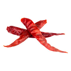 Dried chili isolated on white background pile