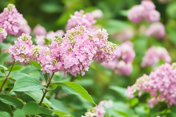Obraz premium Stunning Pink Hydrangea Bush in Full Bloom