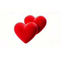 Fototapeta premium Two Red Velvet Hearts Symbol of Love & Romance