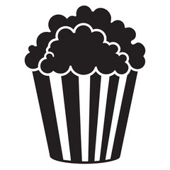 Popcorn box black silhouette vector, popcorn box symbol vector illustration on white background