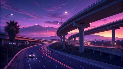 Futuristic Highway Art illustration