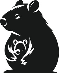 wombat vector silhouette