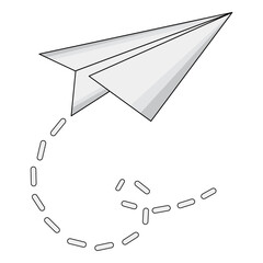 The Paper Airplane with Flight Path.
 cartoon