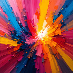 Abstract Colorful Background with Rays and Vibrant Colors