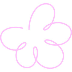 Pink line flower drawing