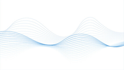 Abstract Blue Wave Lines on Black Background