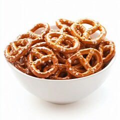 Fototapeta premium Delicious pretzel snack bowl kitchen food photography clean background top view comfort food delight