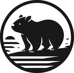 wombat vector silhouette