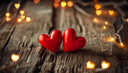 Romantic valentine's day hearts cozy cabin decorative photography warm lighting close-up love and affection