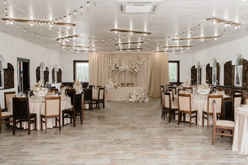 Beautiful restaurant, wedding banquet hall