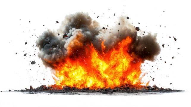 Explosive Blast of Fire and Smoke