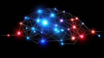 Obraz premium Abstract neural network technology visualization digital background data science virtual environment conceptual viewpoint