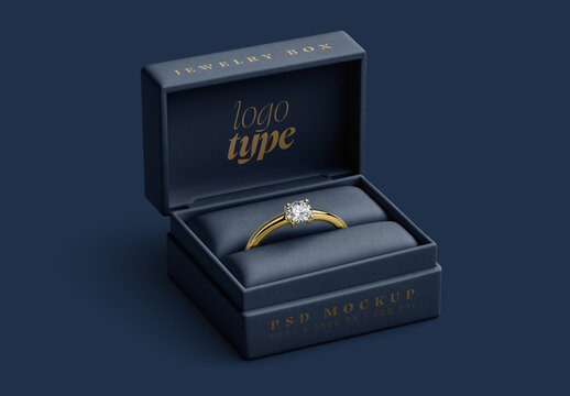Jewelry Ring Box Branding Mockup, Suitable for Luxury Company Brandings