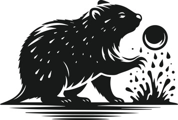 wombat vector silhouette