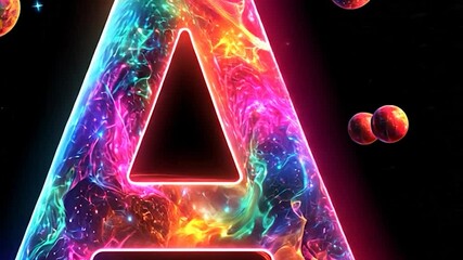 Cosmic Letter A: A vibrant, nebula-like letter A adorned with planets and stars, a captivating blend of typography and space. - Powered by Adobe