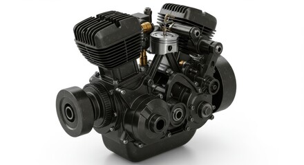 vehicle engine, isolated on white bacground