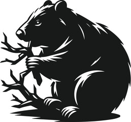 wombat vector silhouette