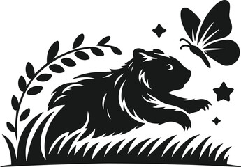 wombat vector silhouette