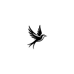 Fototapeta premium Bird silhouette vector with white background 