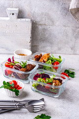 Meal prep concept. Healthy food in container.