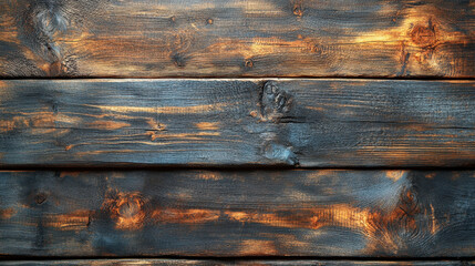 Fototapeta premium close up of rustic wood texture background showcasing dark, weathered planks with warm tones and natural grain patterns, evoking sense of warmth and authenticity