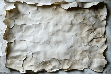 Torn piece of paper placed on a desk, with a blank sheet lying beside it.