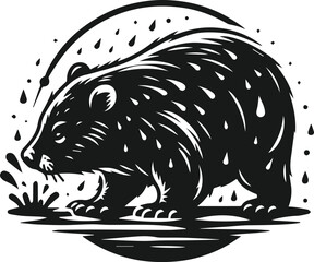 wombat vector silhouette