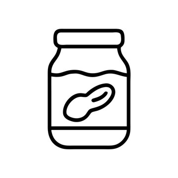 recommend clip art: Jar of peanut butter icon in simple outline style