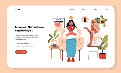 A captivating illustration that depicts love and selfesteem for therapy sessions