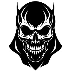 Skull Face Silhouette Vector