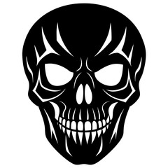 Skull Face Silhouette Vector