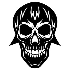 Skull Face Silhouette Vector