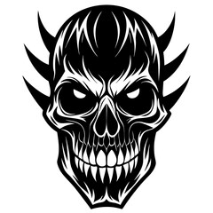Skull Face Silhouette Vector
