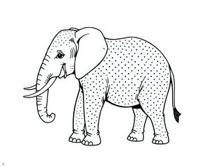 Obraz premium elephant cartoon coloring page