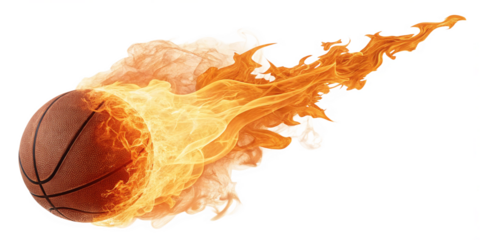 Fiery Basketball A blazing ball of fire and passion